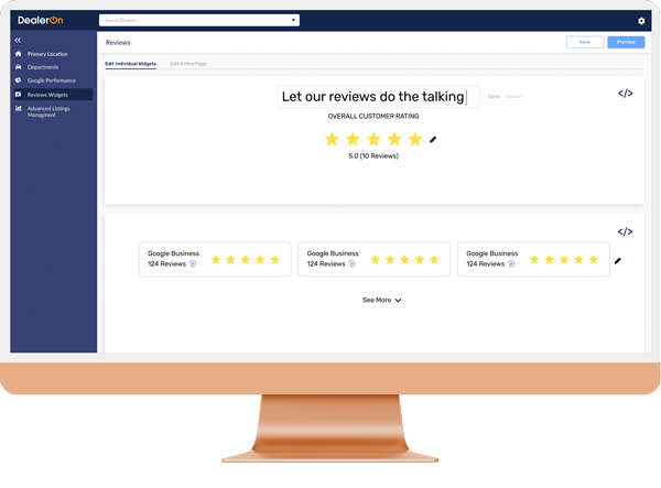 Showcase Your Dealership Reviews