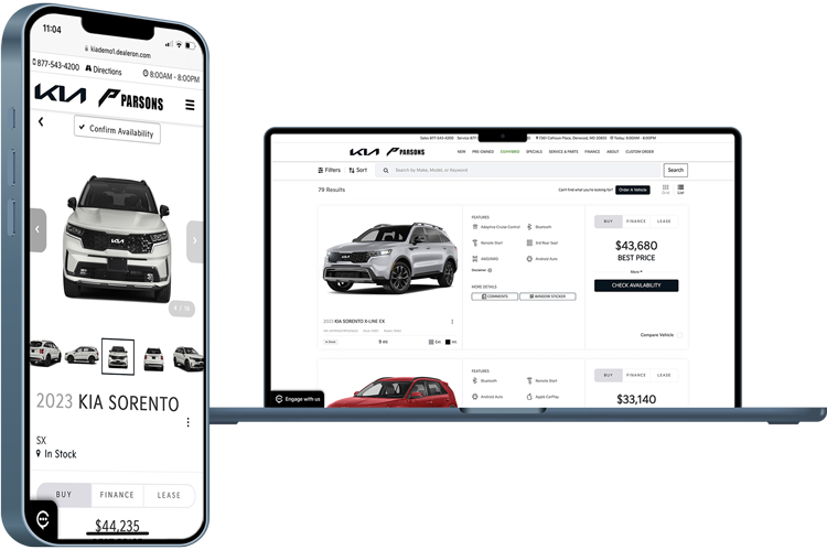 DealerOn Car Dealership Website, shows an example of a DealerOn car dealership website